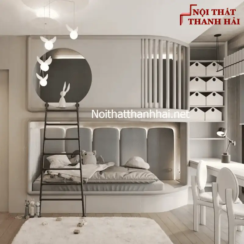 Giường tầng kiểu ngôi nhà đẹp bé trai và bé gái 26
