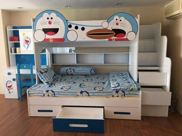 Giường 2 tầng thấp in hình Doremon dễ thương GTE109