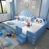 Giường ngủ dễ thương hình gấu trúc GTE120 màu xanh nước biển