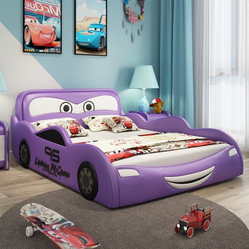 Giường ngủ ô tô hoạt hình tia chớp MCQUEEN màu tím