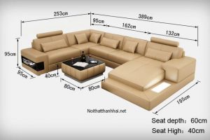 Kích thước sofa phòng khách, sofa đơn, đôi, chữ L, chữ U