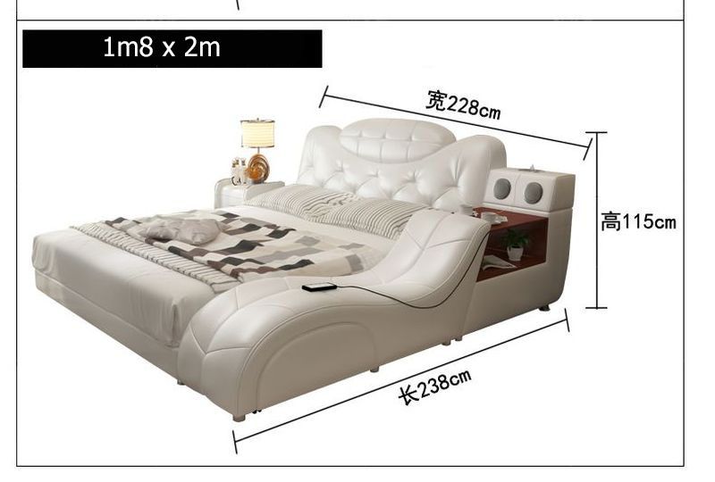 Kích cỡ Giường ngủ hiện đại sang trọng có ghế massage thư giãn GN003 4