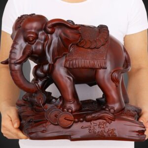 Tượng voi tài lộc QT012 màu nâu