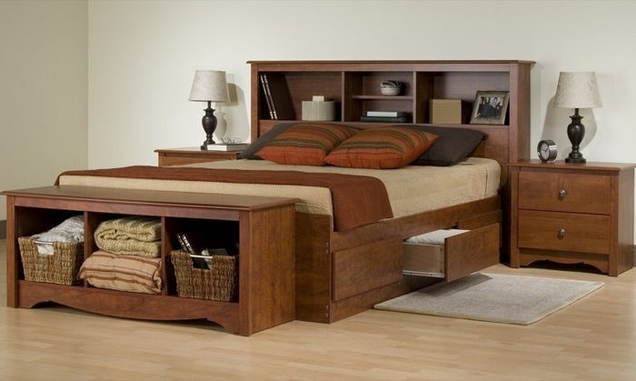 Giường gỗ có ngăn kéo tiện ích