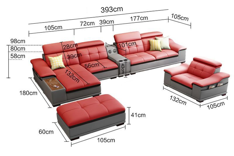 Kích thước Bộ ghê sofa hiện đại đẹp bọc da nhập khẩu SF018