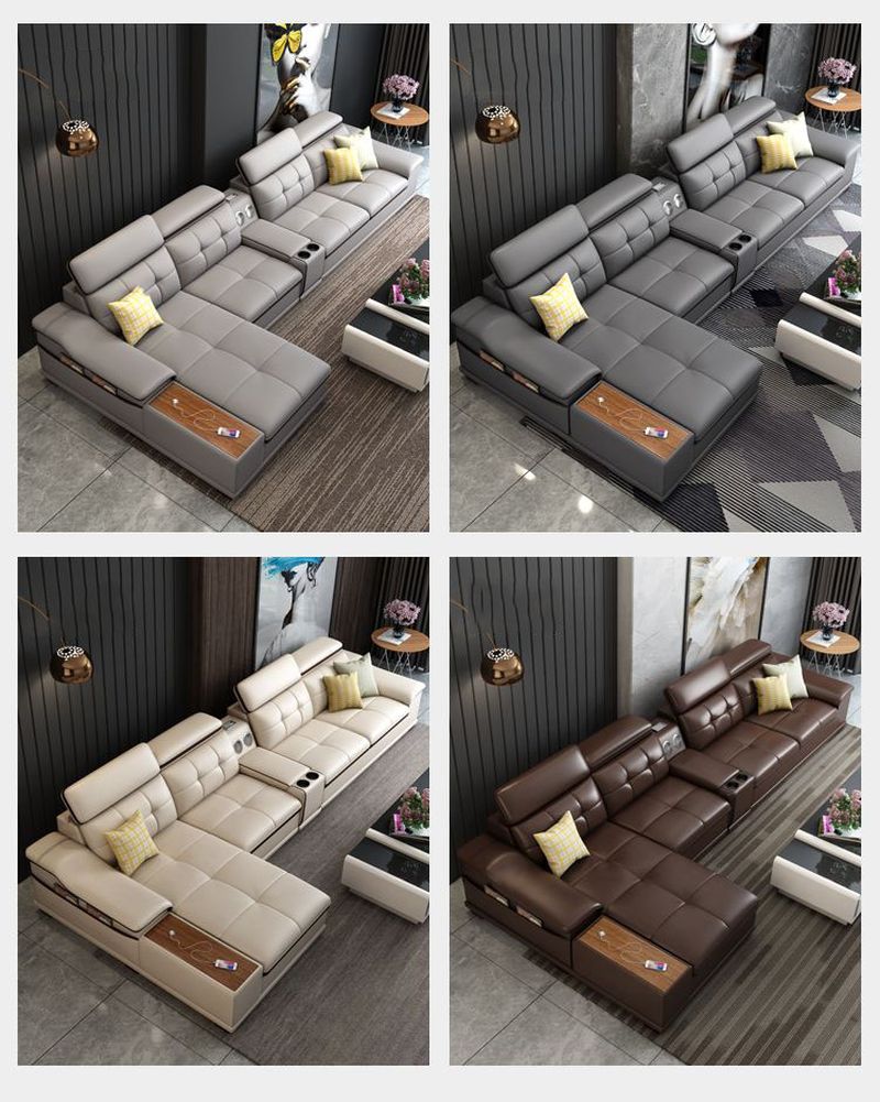 Màu sắc Bộ ghê sofa hiện đại đẹp bọc da nhập khẩu SF018