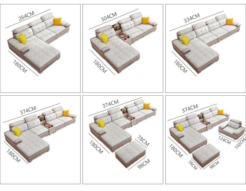 Các góc và Kích cỡ Bô ghế sofa phòng khách hiện đại SF013