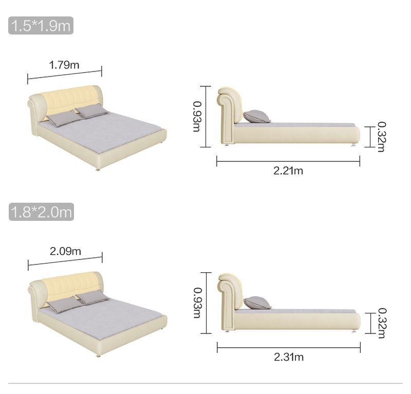 Kích thước Giường ngủ bọc da hiện đại cao cấp sang trọng GN020 2