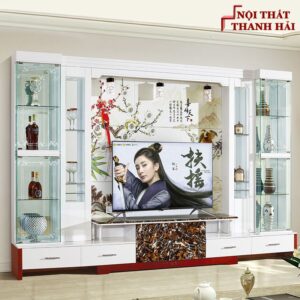 Bộ tủ rượu và kệ tivi phòng khách hiện đại sang trọng TR010 2