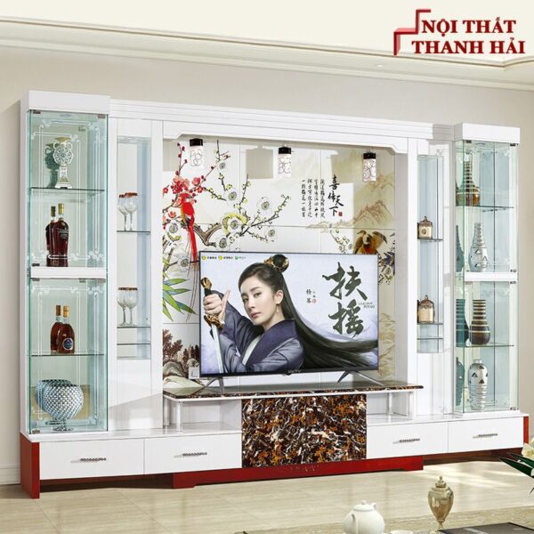 Bộ tủ rượu và kệ tivi phòng khách hiện đại sang trọng TR010 2