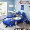 Giường ô tô cho bé trai Nhập Khẩu GTE138 màu xanh có dát nâng lên hạ xuống
