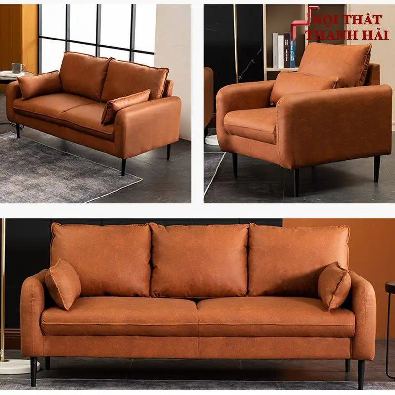 Mẫu sofa bọc da đẹp dành cho phòng khách. văn phòng diện tích nhỏ SF032