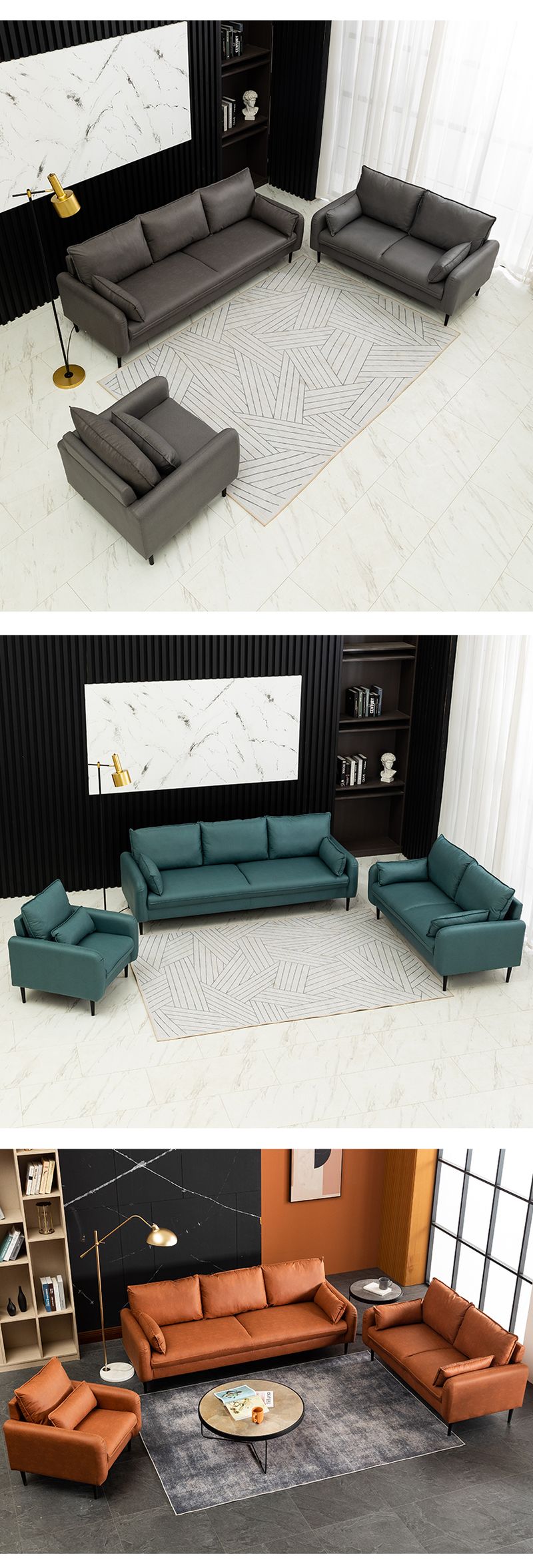 Mẫu sofa bọc da đẹp dành cho phòng khách. văn phòng diện tích nhỏ SF032 6