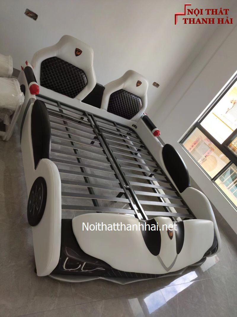 Giường ô tô siêu xe bé trai nhập khẩu GTE142 màu trắng 12