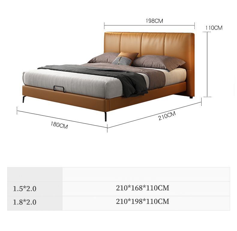 Giường ngủ bọc da cao cấp mạnh mẽ sang trọng GN043 kích cỡ 1m8 x 2m, 1m6 x 2m