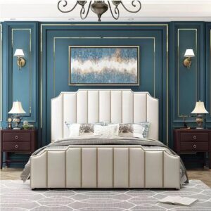 Giường hiện đại bọc da, nỉ đẹp GN047