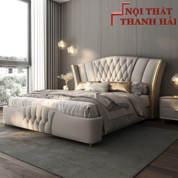 Giường bọc da nhập khẩu GN064