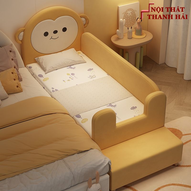 Giường nhỏ ghép kiểu bé khỉ màu vàng