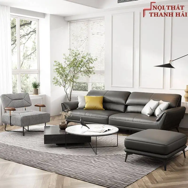Sofa hiện đại bọc da đẹp SF034