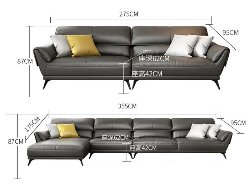 Kích cỡ Sofa hiện đại bọc da đẹp  SF034 4