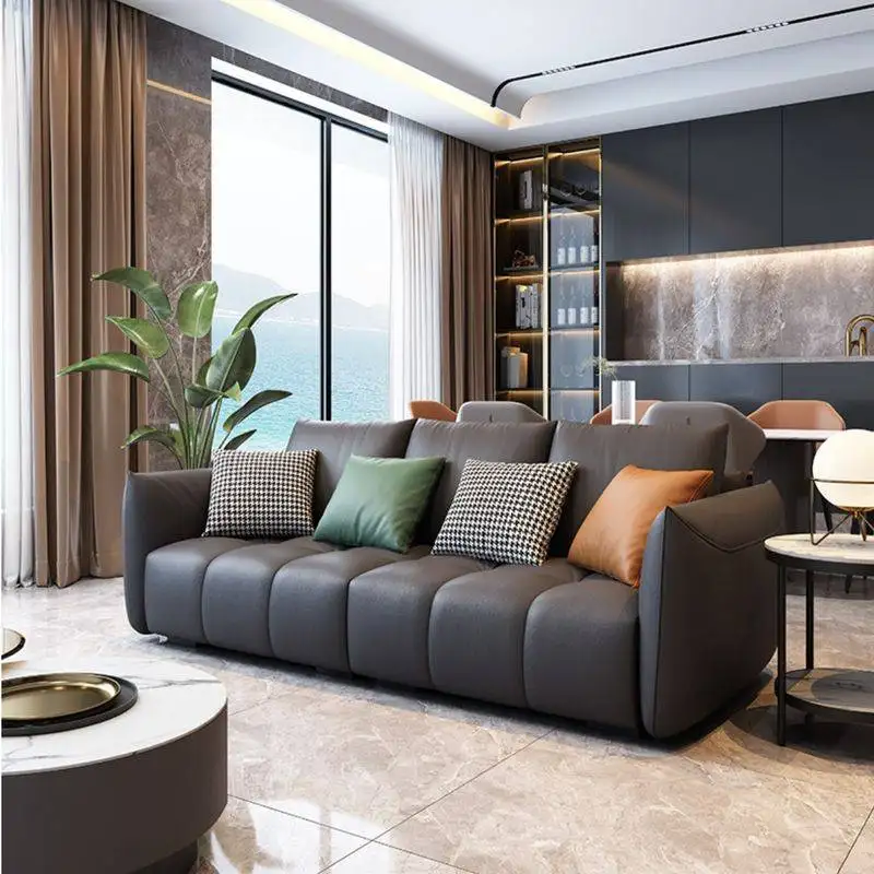Mẫu sofa phòng khách hiện đại bọc da đẹp SF040