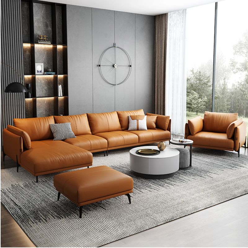 Sofa phòng khách góc chữ L bọc da hiện đại SF039  3