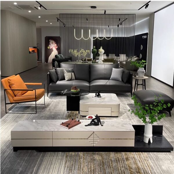 Sofa văng dài bọc da phòng khách đẹp SF038 4