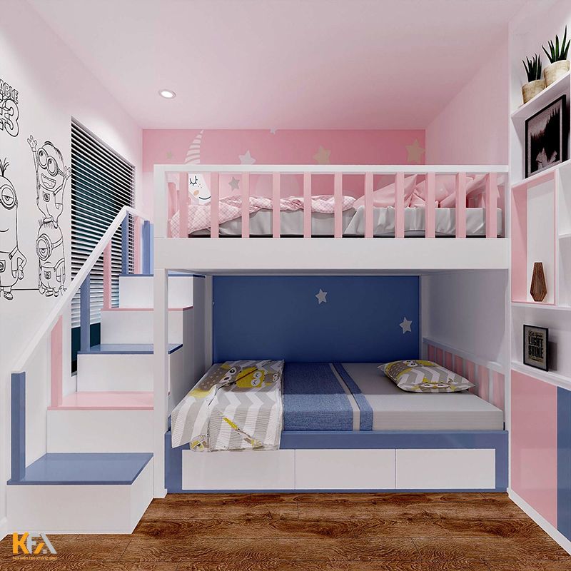 Thiết kế phòng ngủ chung cho bé trai và bé gái theo sở thích 11