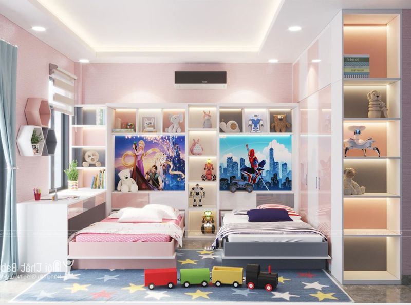 Thiết kế phòng ngủ chung cho bé trai và bé gái theo sở thích