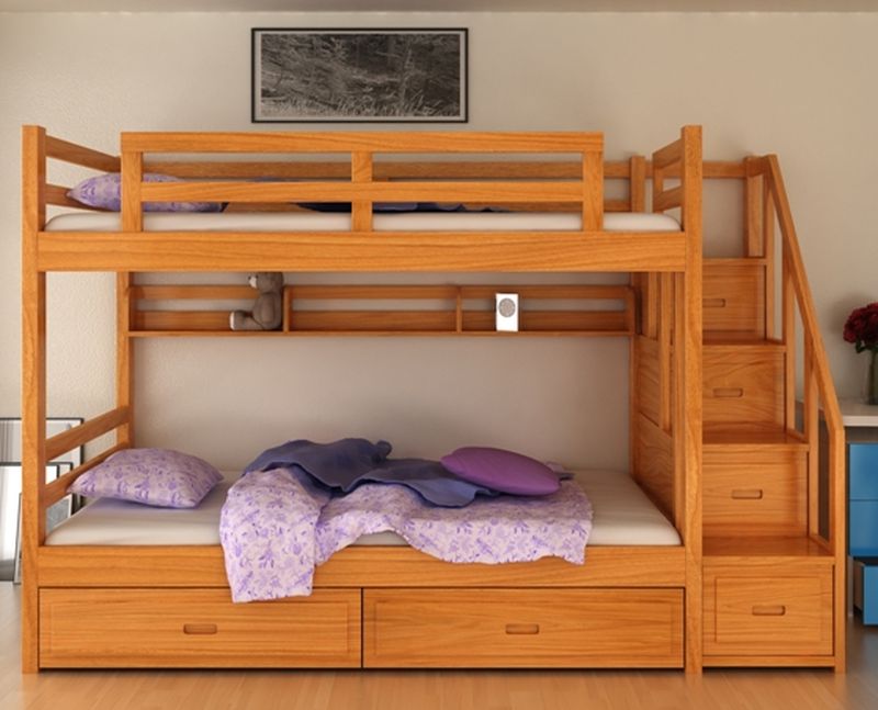 Giường tầng cho bé gỗ tự nhiên