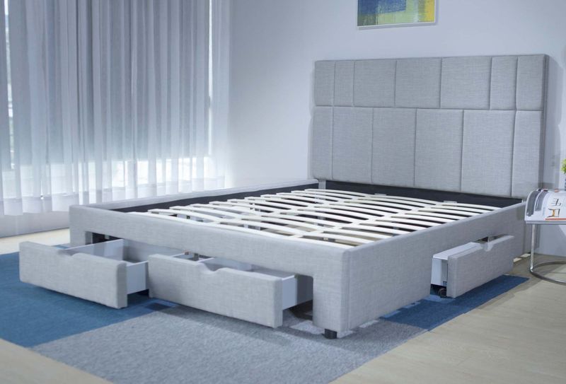 Giường ngủ bọc vải, nỉ, đầu giường hiện đại GN048 - 6