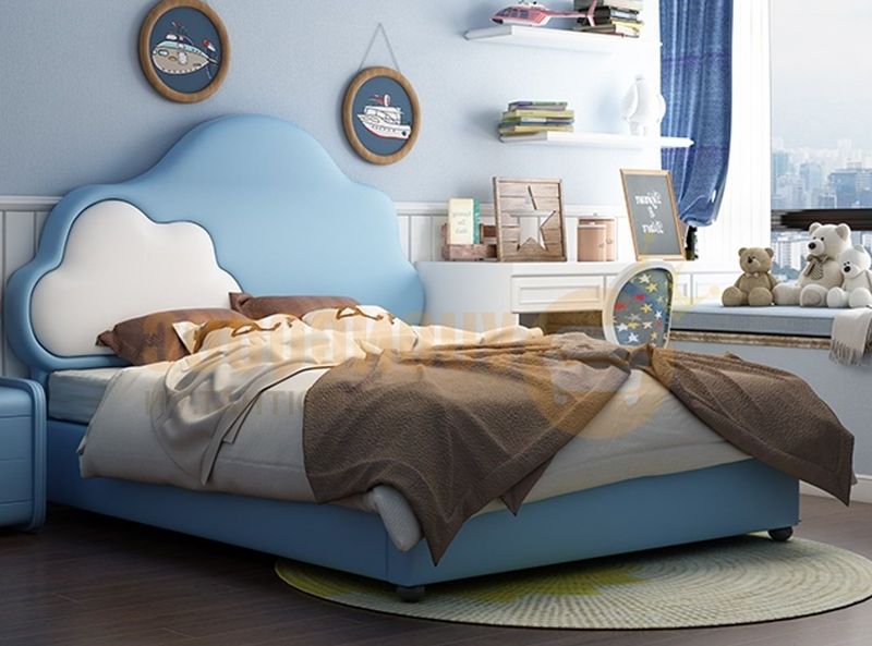 Mẫu giường thiết kế hoạt hình đám mây dành cho bé trai 4 - 5 tuổi