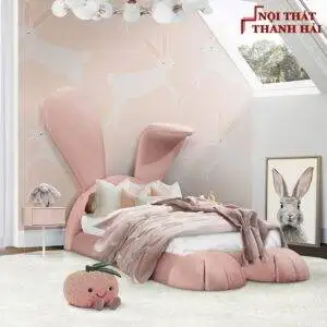 Giường tai thỏ to cho và bé gái GTE162 màu hồng Giường tai thỏ to cho và bé gái GTE162 màu hồng