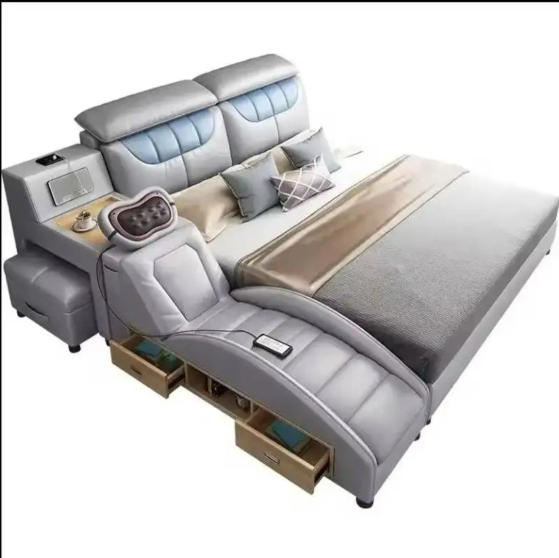 Siêu giường thông minh bọc da có ghế thư giãn GN077