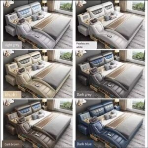 Màu sắc Siêu giường thông minh bọc da có ghế thư giãn GN077