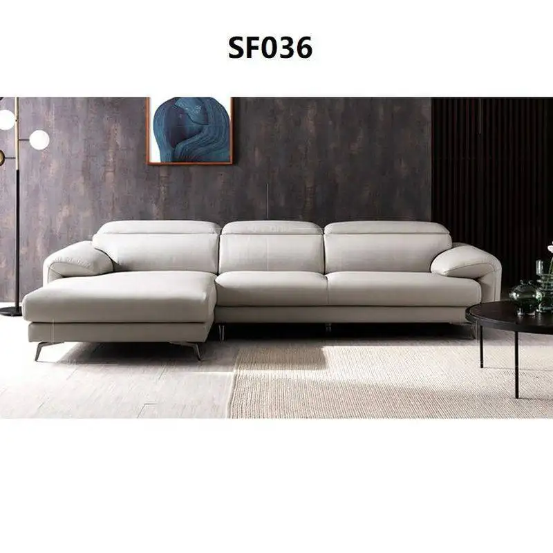 Sofa bọc da góc chữ L sf036