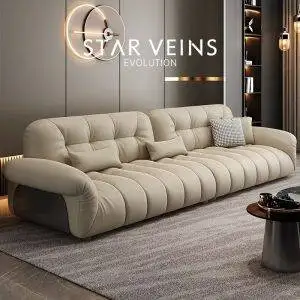 Sofa bọc da bò thật luxury nhập khẩu SF046 1