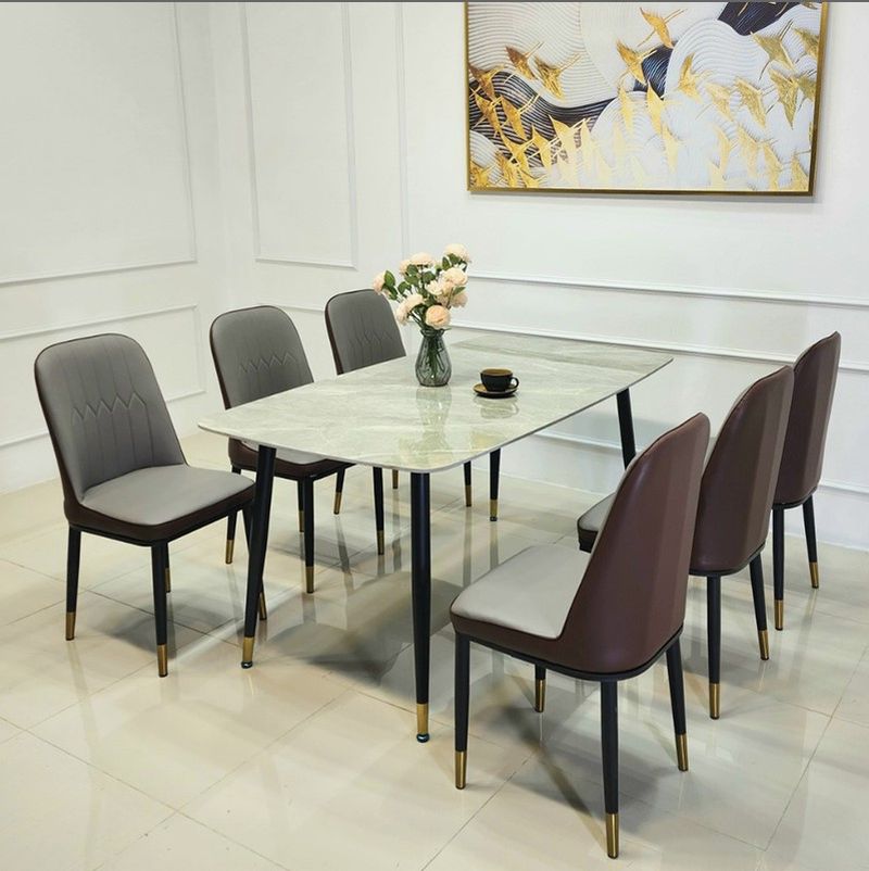 Bàn ăn mặt đá 6 ghế BA004 4