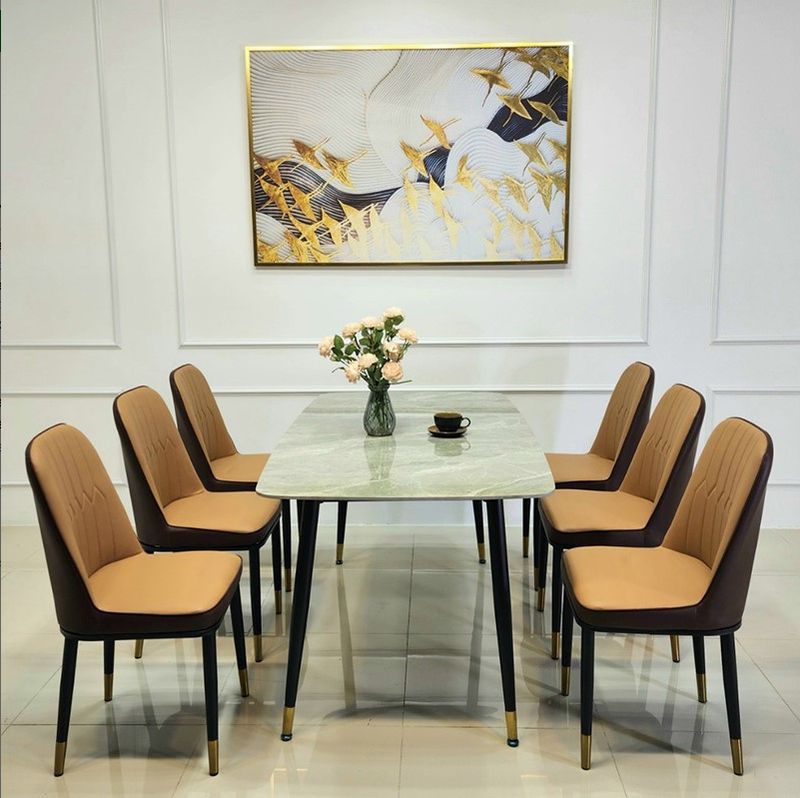 Bàn ăn mặt đá 6 ghế BA004 5