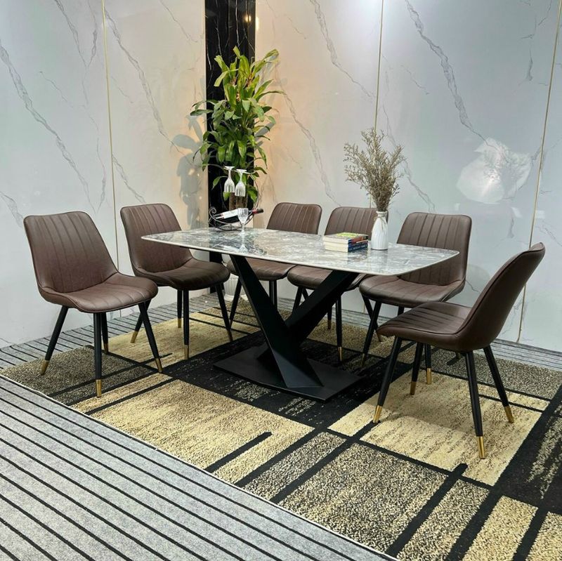 Bộ bàn ăn mặt đá 6 ghế BA006 3 Bộ bàn ăn mặt đá 6 ghế BA006 3