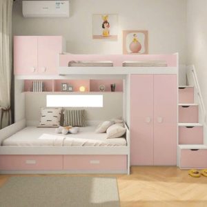 giường tầng gỗ công nghiệp bé gái A8