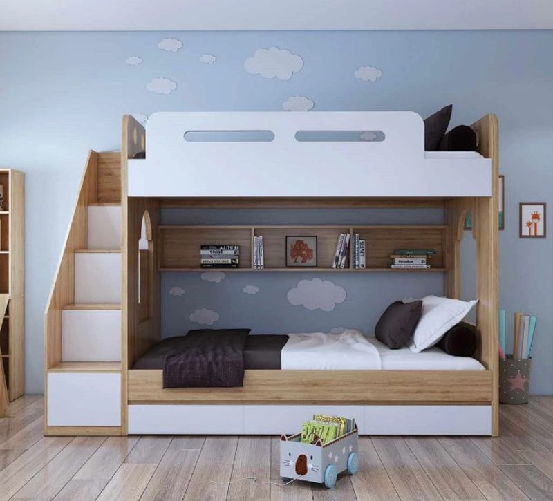 Giường tầng gỗ công nghiệp đẹp A17