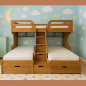 Giường tầng đẹp 3 chỗ nằm tối ưu diện tích không gian GTE171