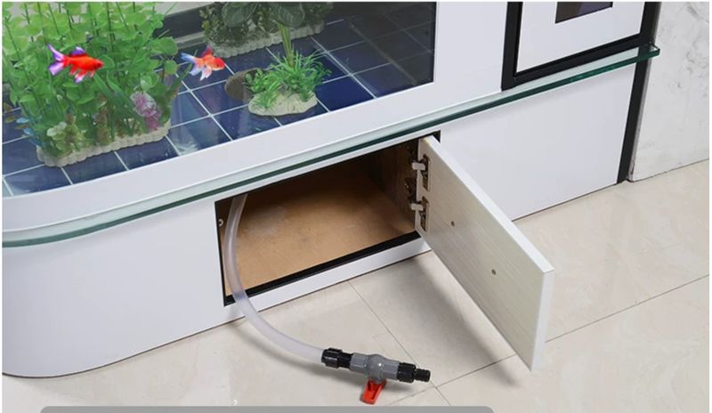 Hệ thống lọc vách của bể cá BC048 B thoát nước đáy phía bên hông